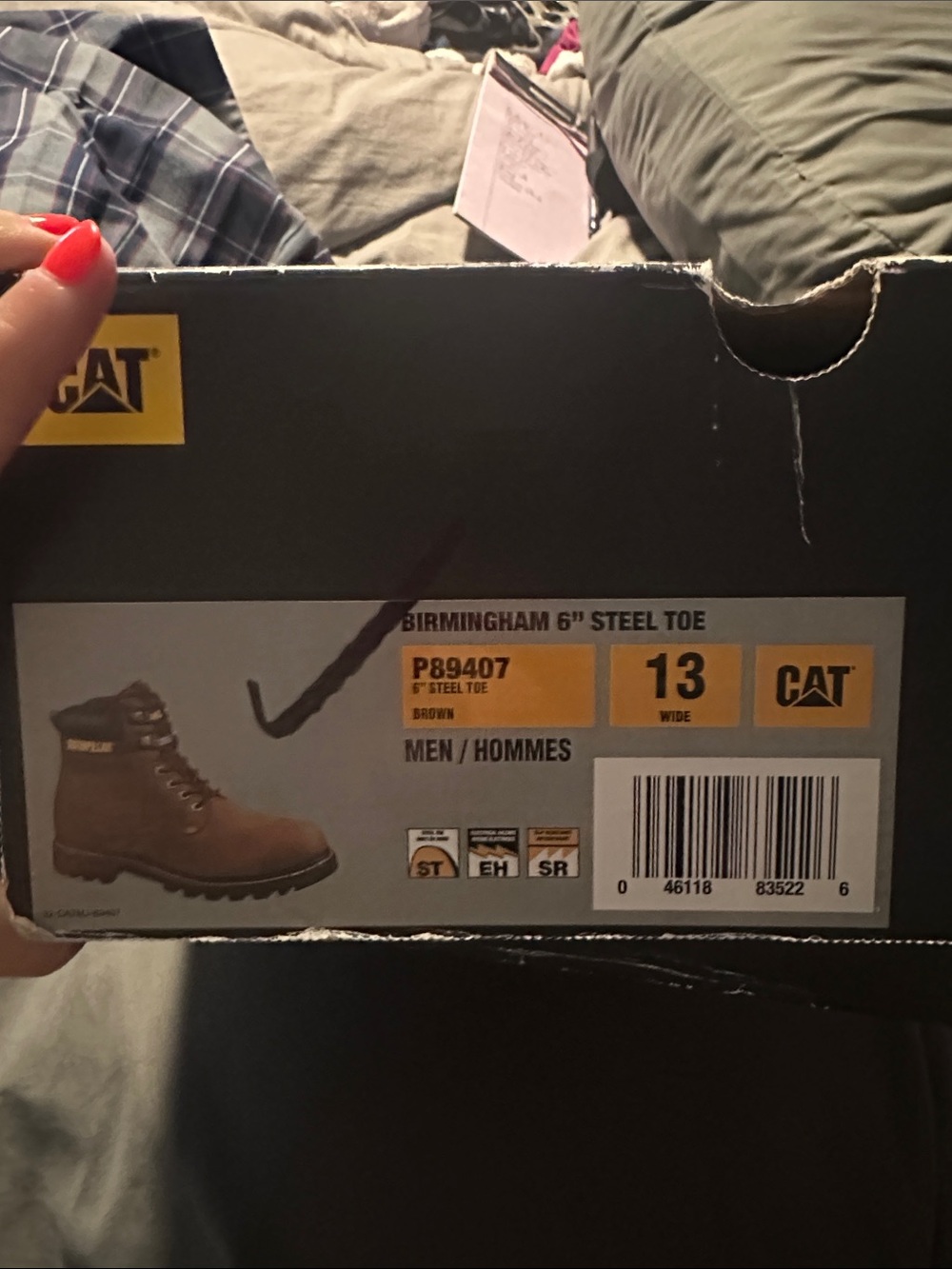 Caterpillar Brown Men's Birmingham 6" Steel Toe Boots - Size 13